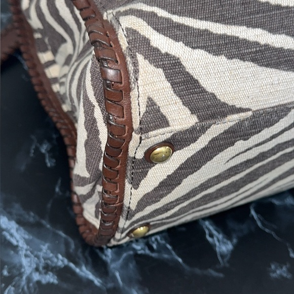 MICHAEL KORS Large Handbag Hamilton Zebra Print Brown Ivory AUTHENTIC - Picture 9 of 14